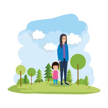 küçük kızı karakterleri ile anne