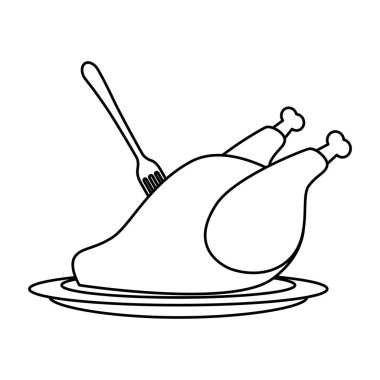 lezzetli tavuk eti ve çatal ile yemek