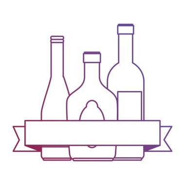 şarap şişeleri ve kurdele