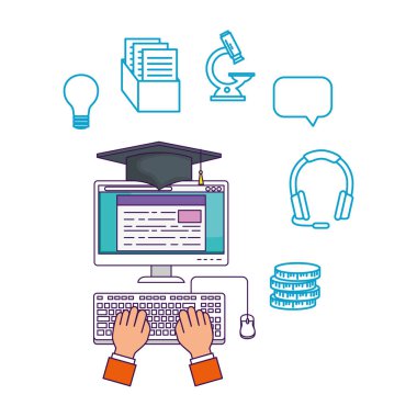 elearning simgeleri ile masaüstü