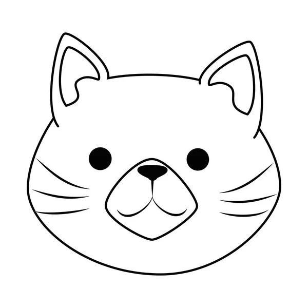 Cute cat mascotte hoofd karakter — Stockvector