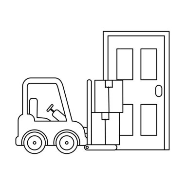 kutuları ve kapı ile forklift araç