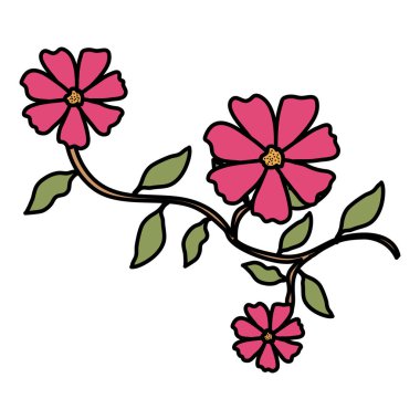 çiçek ve yapraklar dekoratif simge