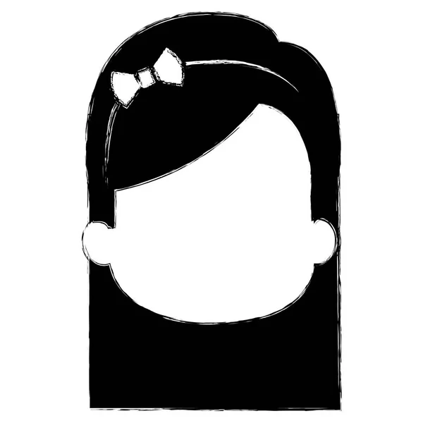 Икона головы маленькой девочки — стоковый вектор