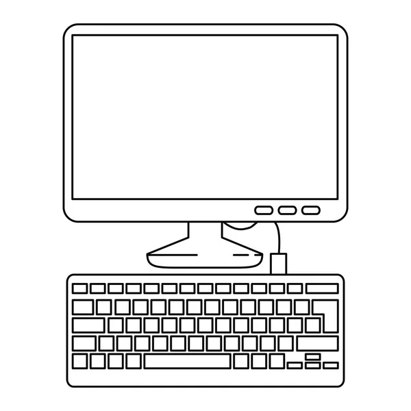 Ordenador de escritorio icono aislado — Vector de stock