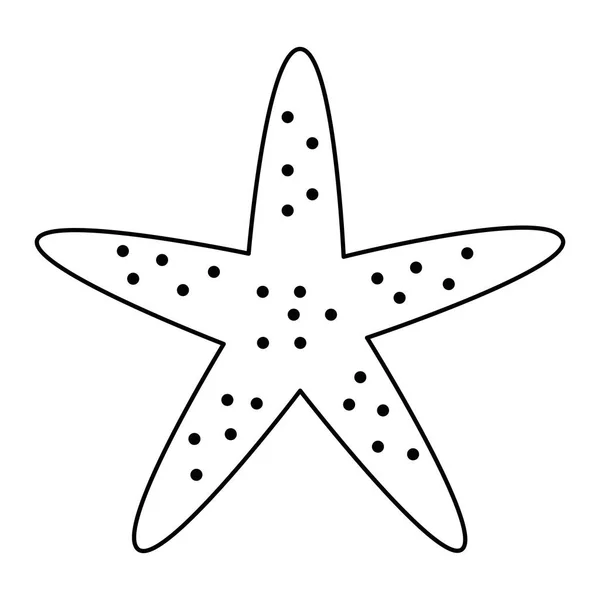 Étoile de mer animal plage icône — Image vectorielle