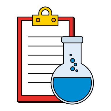 laboratuvar tüp test şişesi ve kontrol listesi
