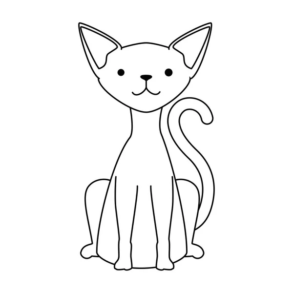Carino gatto mascotte personaggio — Vettoriale Stock
