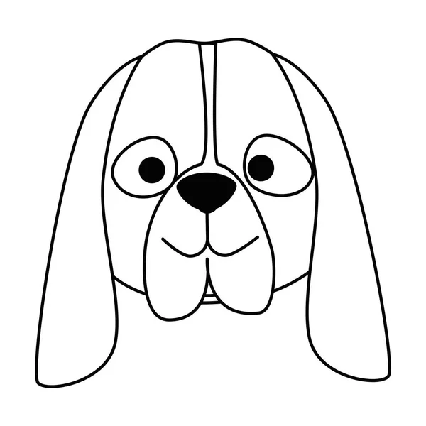 Lindo perro crianza cabeza carácter — Vector de stock