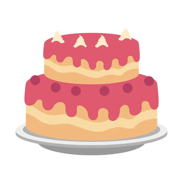 Pastel dulce y delicioso — Vector de stock