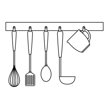 set mutfak çatal asılı