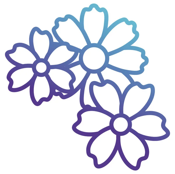 Beautiful flowers decorative icon — Stock Vector