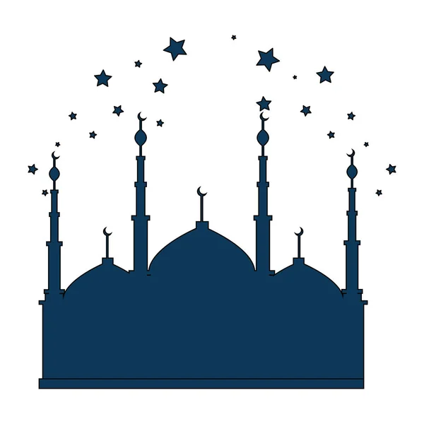 Jerusalem tempel med stjerner ramadan kareem – stockvektor