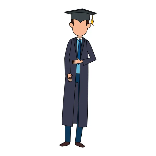 Estudante graduado caráter avatar — Vetor de Stock