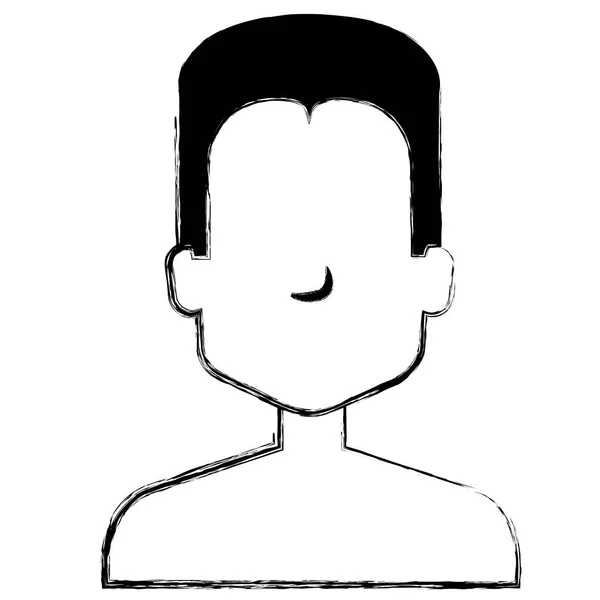 Giovane uomo senza maglietta personaggio avatar — Vettoriale Stock