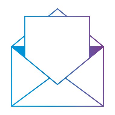 Zarf posta izole simgesi