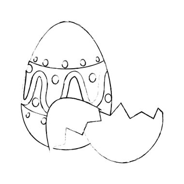 kırık kabuk kutlama simgesi ile boyalı Paskalya yumurtası