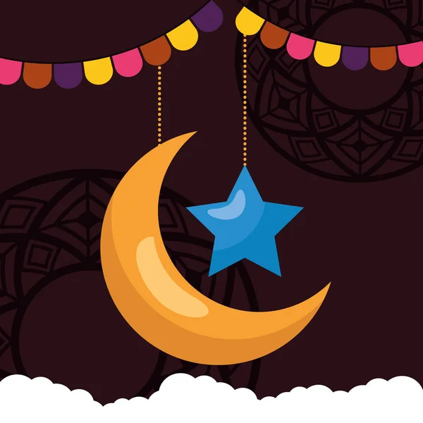 Az ünneplés Eid Mubarak — Stock Vector