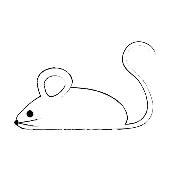 Pequeño ratón aislado icono — Vector de stock