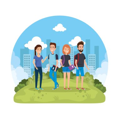 Parktaki bir grup insan