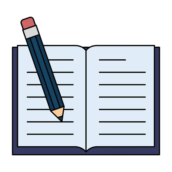 Text book with pencil — Stock Vector