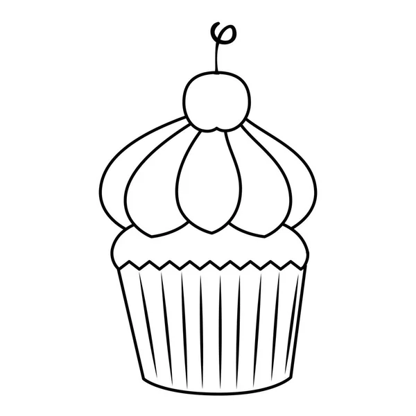 Süßes Cupcake-Gebäck-Symbol — Stockvektor