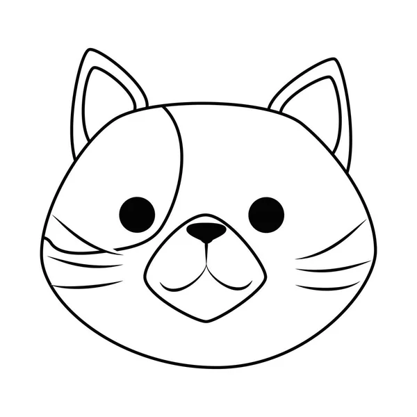 Cute cat mascot head character — Stock Vector
