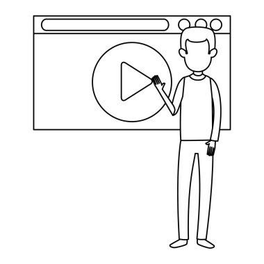 medya oynatıcı ekran ile adam öğretim