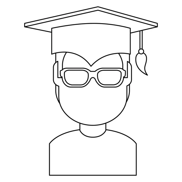 Estudiante graduado avatar carácter — Archivo Imágenes Vectoriales