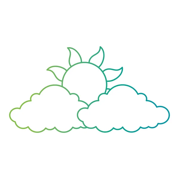 雲の伴う夏の太陽 — ストックベクタ