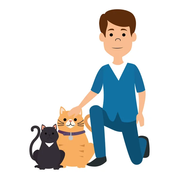 Veterinario médico con gatos avatar carácter — Vector de stock