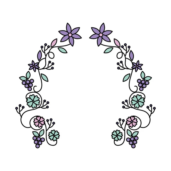 Icono de decoración floral circular — Vector de stock