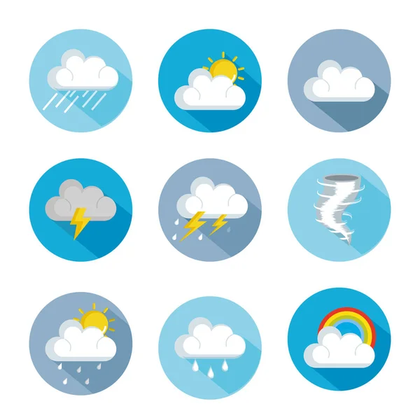 Ensemble d'icônes d'état météo — Image vectorielle