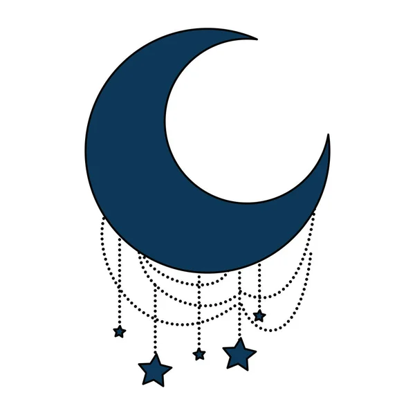 星がぶら下がっているラマダン・カリームの月 — ストックベクタ