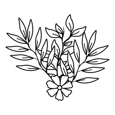 çiçek ve yapraklar dekoratif simge