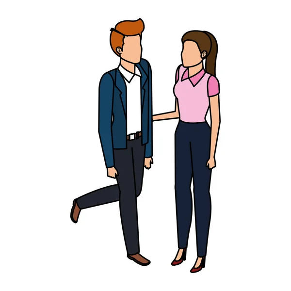 Business couple avatars characters — Stock Vector