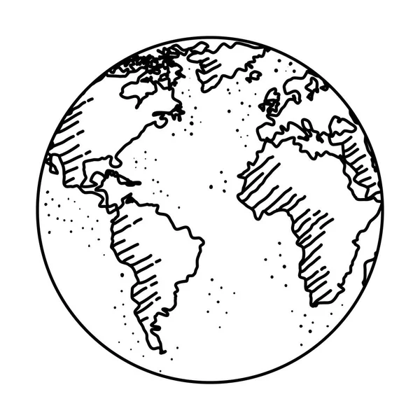 世界の惑星地球のアイコン — ストックベクタ