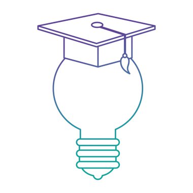 şapka mezuniyet ile ışık ampul