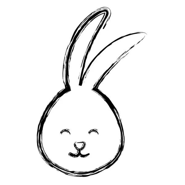 Personnage de tête de lapin mignon — Image vectorielle