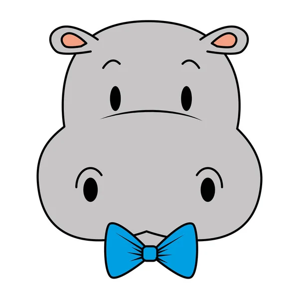 Mignon et adorable personnage hippopotame — Image vectorielle