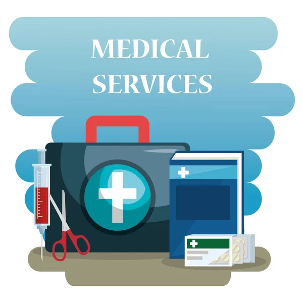 Medizinischer Dienst setzt Symbole — Stockvektor