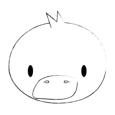 sevimli ve sevimli ördek karakteri