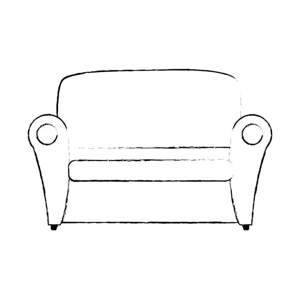 Comfortable sofa isolated icon — Stock Vector