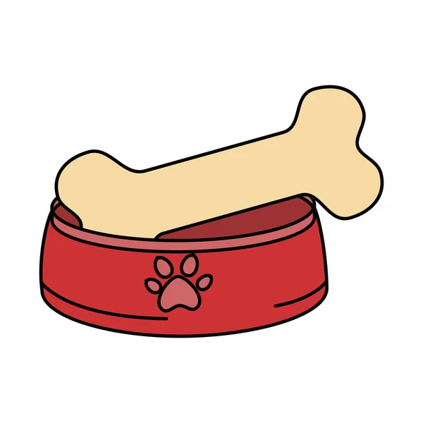 Piatto animale domestico con osso — Vettoriale Stock