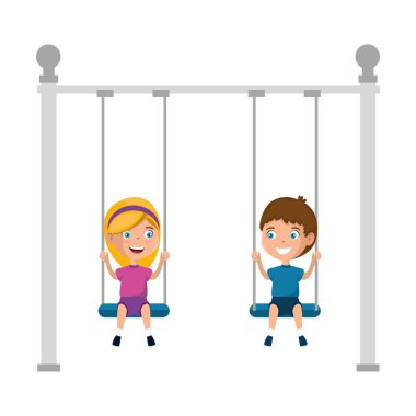 salıncak park oyun asılı oynayan çocuklar