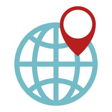 pin işaretçisi ile küre gezegen