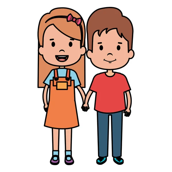 Heureux petits personnages de couple — Image vectorielle