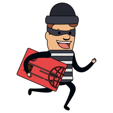 hırsız kötü kredi kartı avatar karakteri ile çalışan