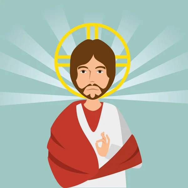 Jesus christ religious character — Stock Vector