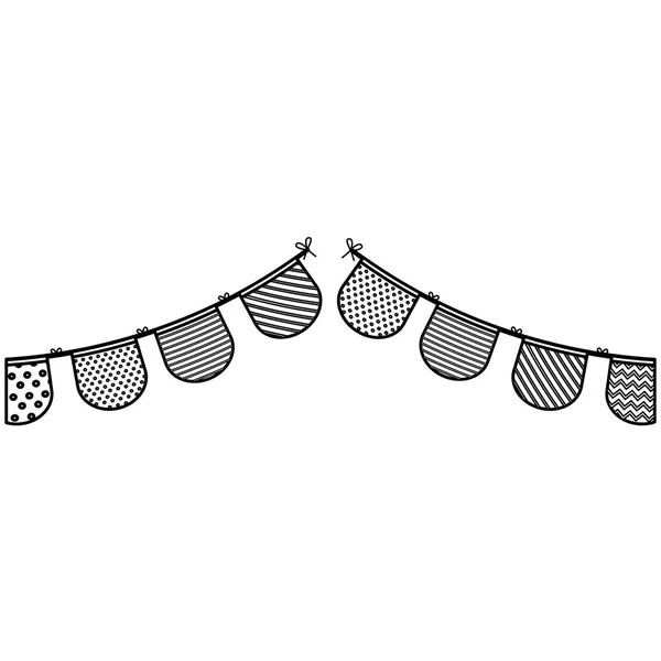 Guirlandes partie icône isolée décorative — Image vectorielle